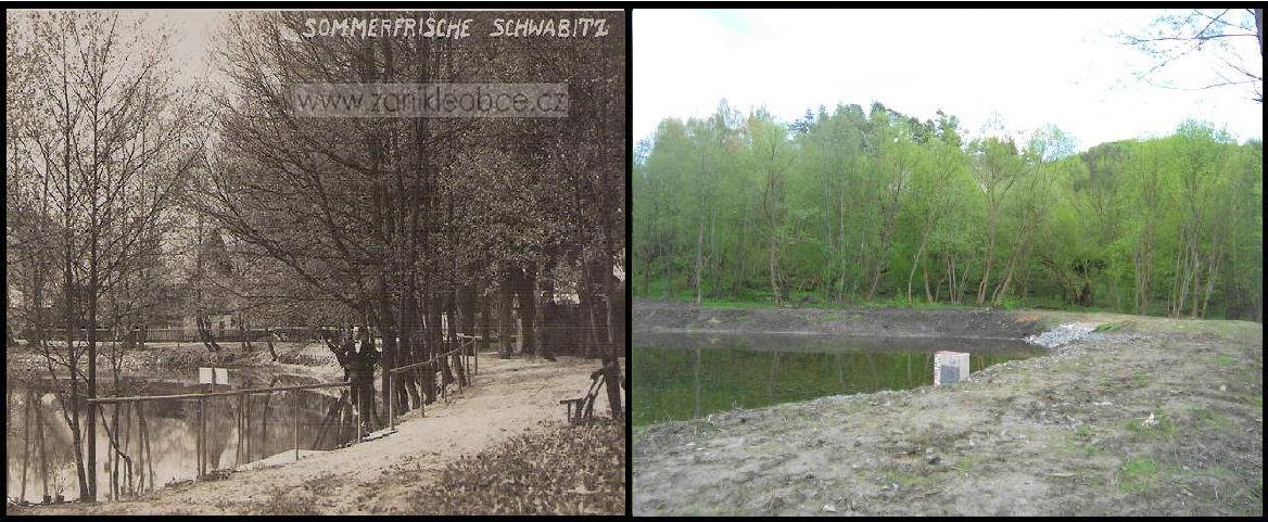 Příloha 5: Svébořice, rybník r. 1930 v porovnání se stavem v r. 2008