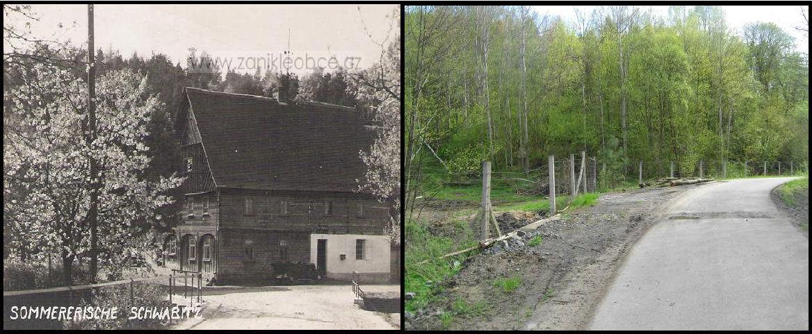 Příloha 6: Svébořice, hostinec r. 1930 v porovnání se stavem v r. 2008