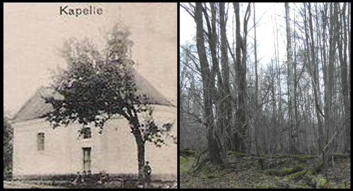 Příloha 4: Palohlavy, kaple r. 1926 v porovnání se stavem v r. 2014