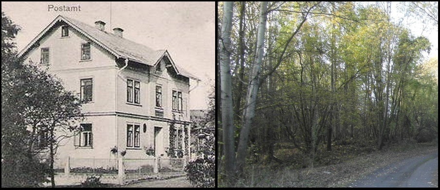 Příloha 6: Olšina, pošta r. 1921 v porovnání se stavem v r. 2014