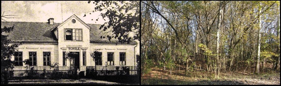 Příloha 8: Olšina, škola r. 1924 v porovnání se stavem v r. 2014