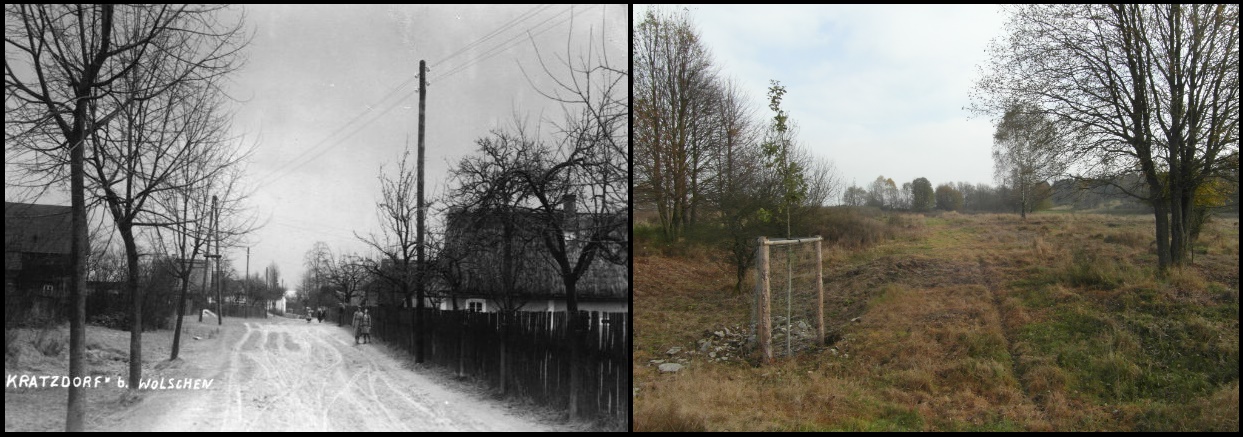 Příloha 2: Cesta obcí r. 1934 v porovnání se stavem v r. 2014.