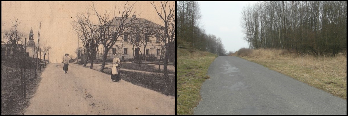 Příloha 6 : Židlov, škola r. 1914 v porovnání se stavem v r. 2015