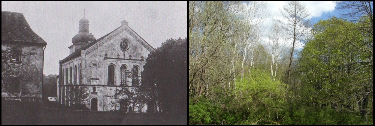 Svébořice, kostel r. 1920 v porovnání se stavem v r. 2015