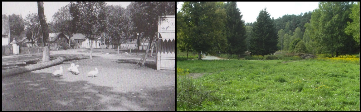 Náves, r. 1941 v porovnání se stavem v r. 2015