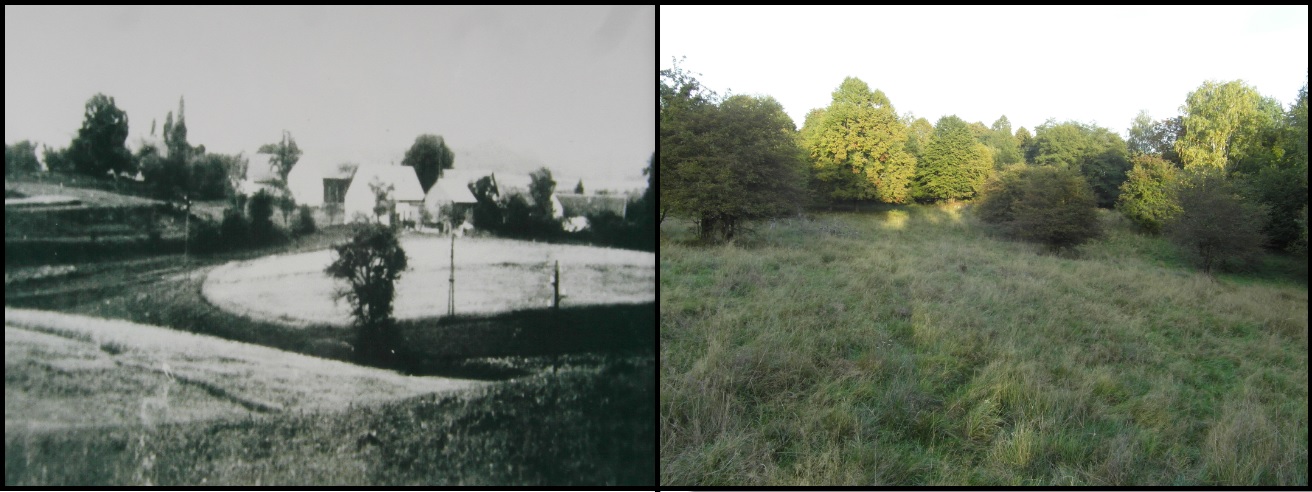Pohled na obec 1945 / 2015 